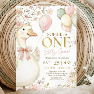 Invitación de cumpleaños número 1 de One Silly Goo