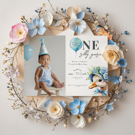 Invitación de cumpleaños número 1 de One Silly Goo
