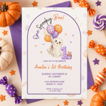 Invitación de cumpleaños número 1 de One Spooky Bo