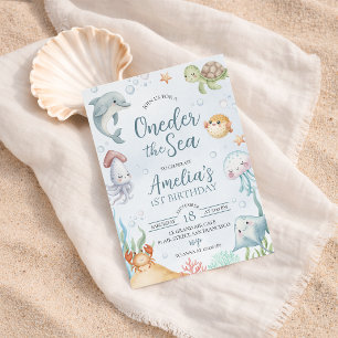 Invitación de cumpleaños número 1 de Oneder el Mar