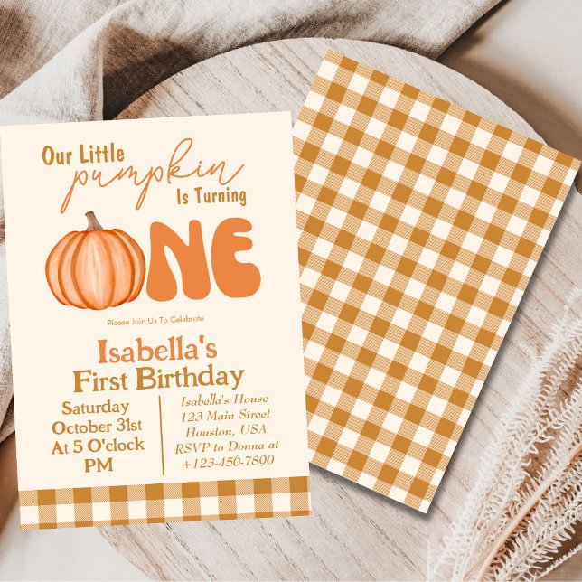 Invitación de cumpleaños número 1 de otoño Little  (Subido por el creador)