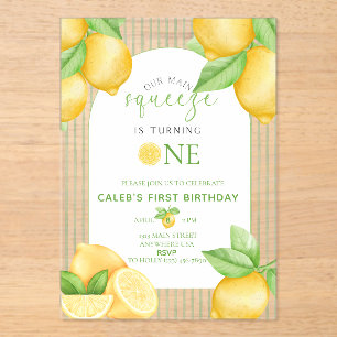 Invitación de cumpleaños número 1 de Our Main Sque