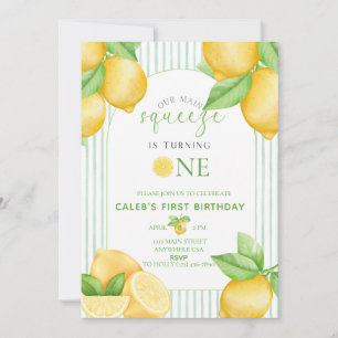 Invitación de cumpleaños número 1 de Our Main Sque
