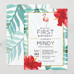 Invitación de cumpleaños número 1 de Palma de Flam