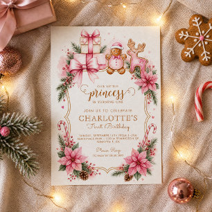Invitación de cumpleaños número 1 de pan de jengib