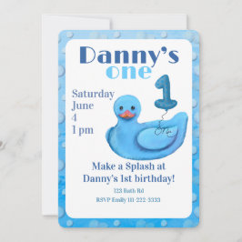 Invitación de Cumpleaños número 1 de Pato de Goma 