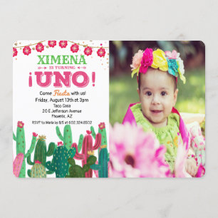 Invitación de cumpleaños número 1 de Photo Fiesta