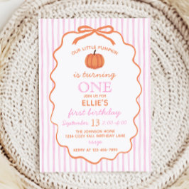 Invitación de cumpleaños número 1 de Pink Little P