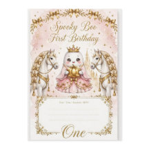 Invitación de cumpleaños número 1 de Pink Princess