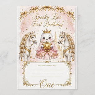 Invitación de cumpleaños número 1 de Pink Princess