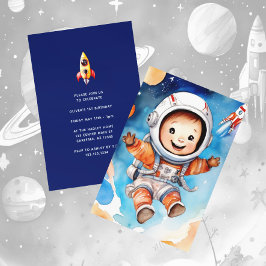 Invitación de cumpleaños número 1 de planetas del 