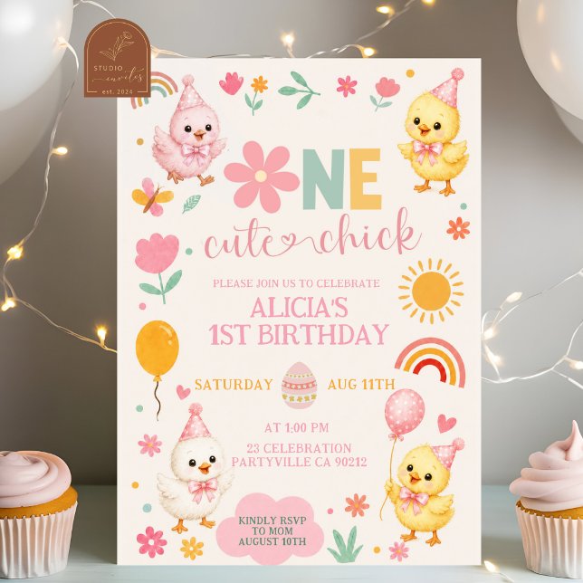 Invitación de cumpleaños número 1 de Pollita Linda (Subido por el creador)