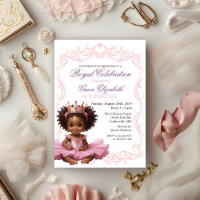 Invitación de cumpleaños número 1 de princesa afro