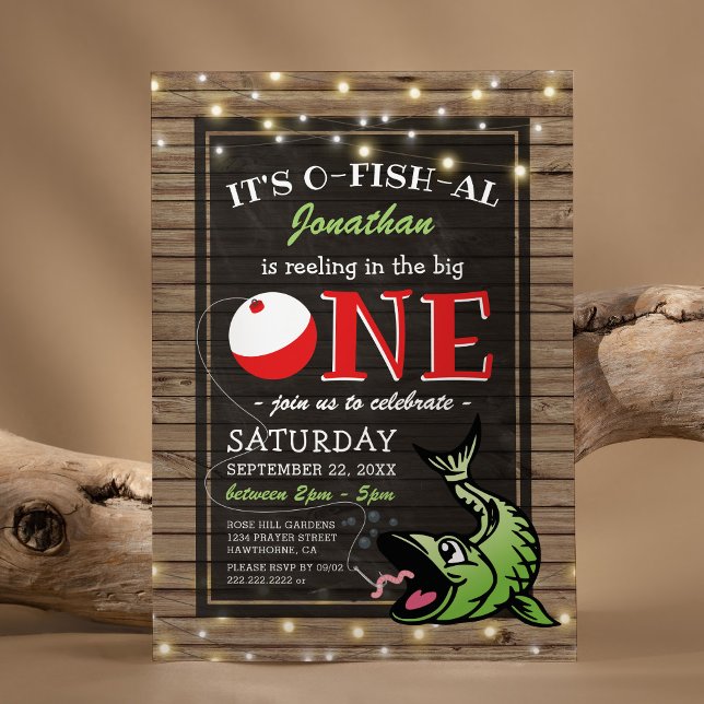 Invitación de cumpleaños número 1 de Reel One Fish (Subido por el creador)