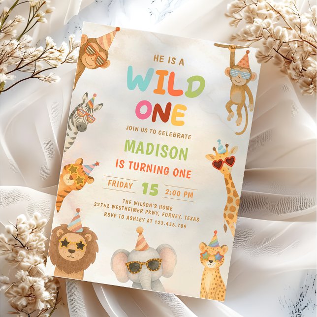 Invitación de cumpleaños número 1 de Safari de ani (Subido por el creador)