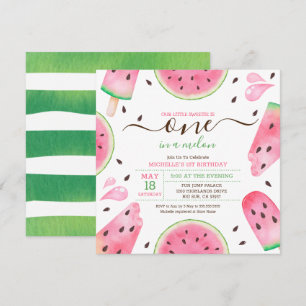 Invitación de cumpleaños número 1 de Sandía One In