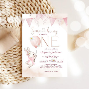 Invitación de cumpleaños número 1 de Some Bunny Fi