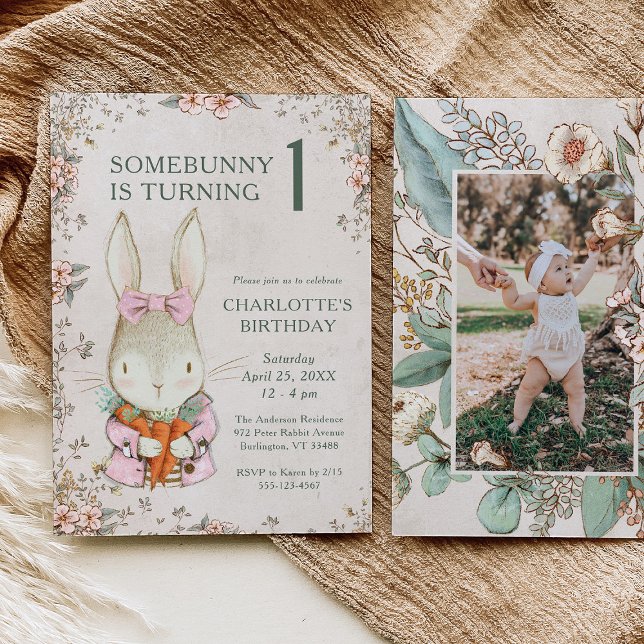 Invitación de cumpleaños número 1 de Somebunny est (Subido por el creador)