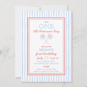 Invitación de cumpleaños número 1 de un niño total