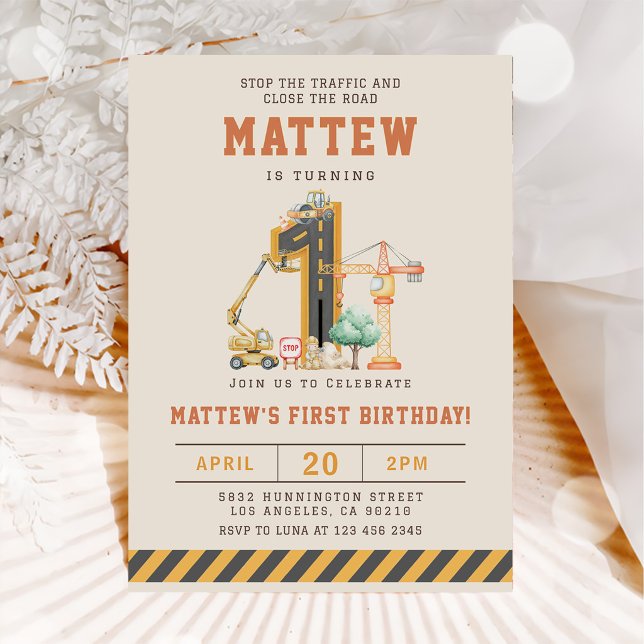 Invitación de cumpleaños número 1 de Vehículos de  (Subido por el creador)