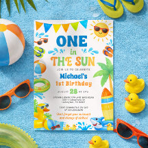 Invitación de cumpleaños número 1 de verano - Uno 