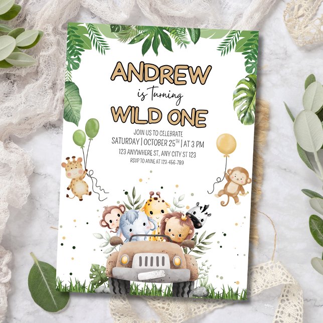 Invitación de cumpleaños número 1 de Wild One Boy, (Subido por el creador)