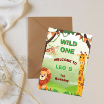 Invitación de cumpleaños número 1 de Wild One Safa