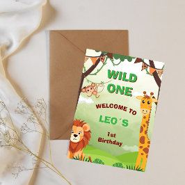 Invitación de cumpleaños número 1 de Wild One Safa