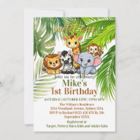 Invitación de cumpleaños número 1 de Wild One Safa