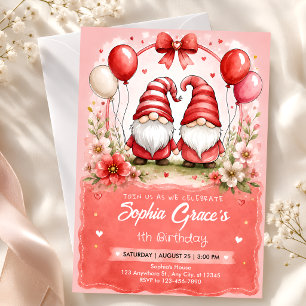 Invitación de cumpleaños número 1 del Gnomo Rojo
