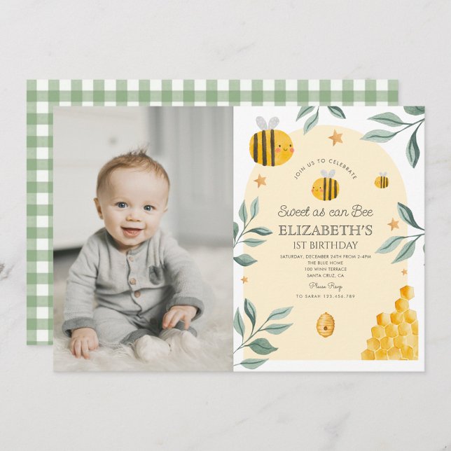Invitación de cumpleaños número 1 Dulce como puede (Subido por el creador)