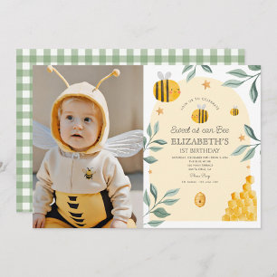 Invitación de cumpleaños número 1 Dulce como puede