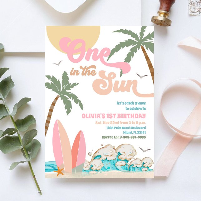 Invitación de cumpleaños número 1 en la playa (Subido por el creador)