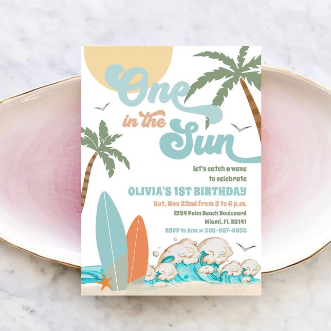 Invitación de cumpleaños número 1 en la playa (Subido por el creador)
