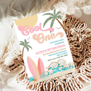 Invitación de cumpleaños número 1 en la playa
