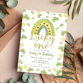 Invitación de cumpleaños número 1 Lucky One día de