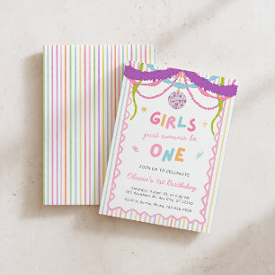 Invitación de cumpleaños número 1 para niñas