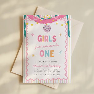 Invitación de cumpleaños número 1 para niñas que s
