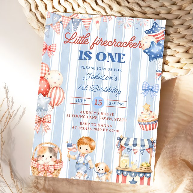 Invitación de cumpleaños número 1 para niño pequeñ (Subido por el creador)