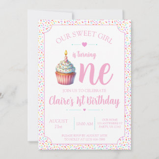 Invitación de cumpleaños número 1 para Sweet One G