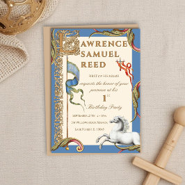 Invitación de cumpleaños número 1 Real Medieval Le