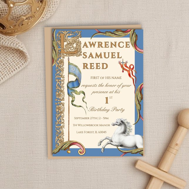 Invitación de cumpleaños número 1 Real Medieval Le (Subido por el creador)
