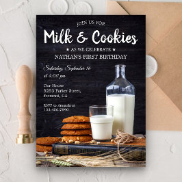 Invitación de Cumpleaños Número 1 Rustic Milk and