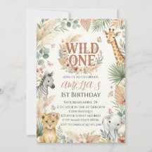 Invitación de cumpleaños número 1 Wild One Foto Bo