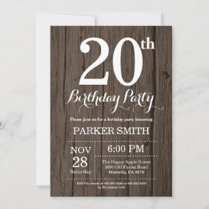 Invitación de cumpleaños número 20
