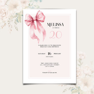 Invitación de cumpleaños número 20 con elegante la