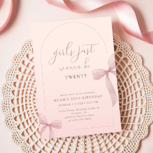 Invitación de cumpleaños número 20 para chica con