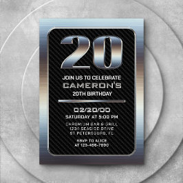 Invitación de cumpleaños número 20 para hombres