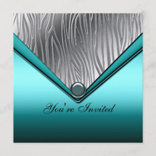 Invitación de cumpleaños número 21 con cebra azul