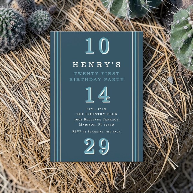 Invitación de cumpleaños número 21 con código QR d (Subido por el creador)